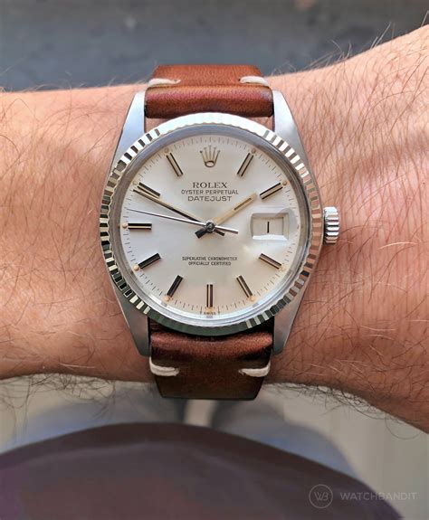 genuine rolex leather strap|vintage Rolex with leather strap.